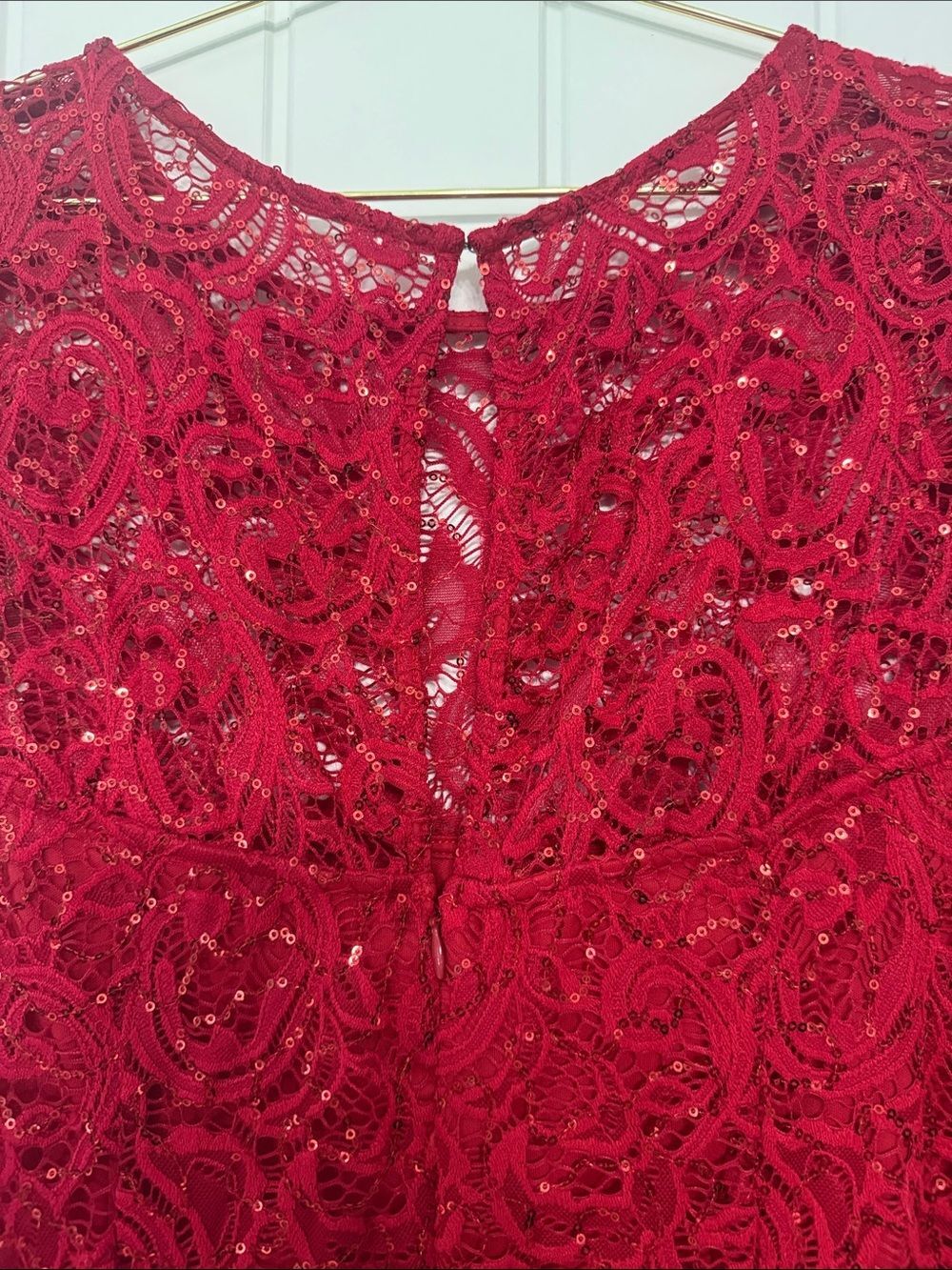Blu Sage Plus Size 16w red sequin elegant maxi dress special occasion - Picture 3 of 5